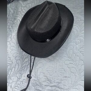 Black toddler Cowboy Hat with Chin Strap